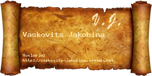 Vaskovits Jakobina névjegykártya